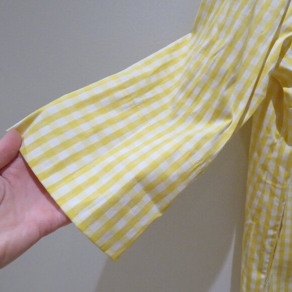 LAFAYETTE 148 Yellow White Gingham Tunic Shirt 2XL Preppy Old Money Yacht Coast - Picture 4 of 15